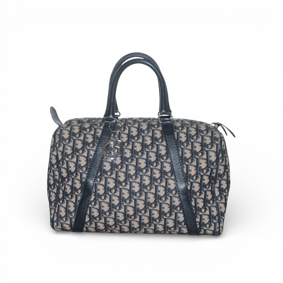 Dior Handbags - Christian Dior Trotter Boston Bag Dior Baggages Navy Monogram Canvas Handbag